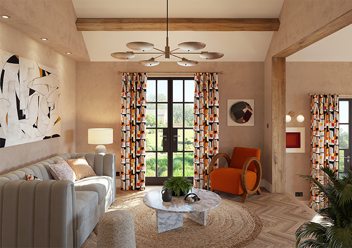 Archways, Orange - Made to Measure Curtains - Image 13
